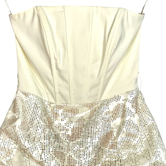Vintage Jessica McClintock Gunne Sax Y2K Strapless Sparkle Cocktail Dress Size 1 - Picture 2 of 12